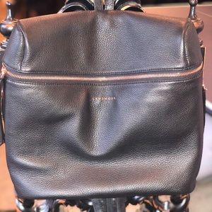 Levenger black leather bag/backpack